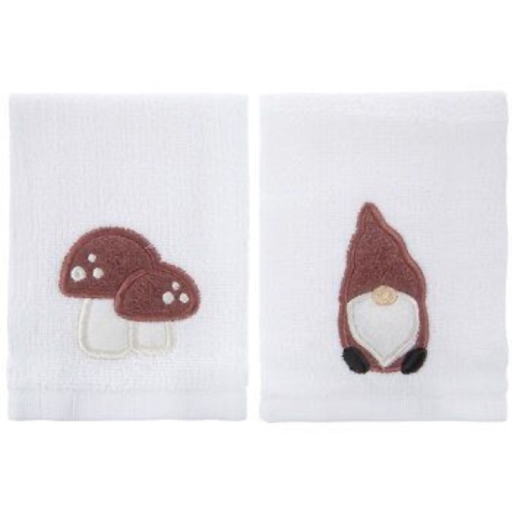 Gnome Mushroom Scrub-Itz Soft Cotton Kitchen Dish Cloths W/Tough Scrubber, 2 pk